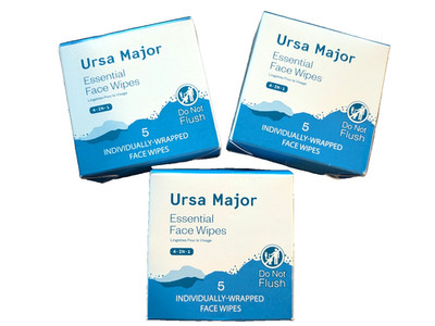 Ursa Major Essential Face Wipes 4-in-1 Facial Cleansing Wipes (15 total wipes)