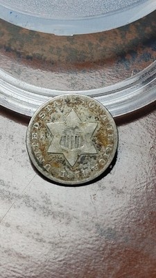 1851 Three Cent Silver 3CS F Fine Original Toning                           W619