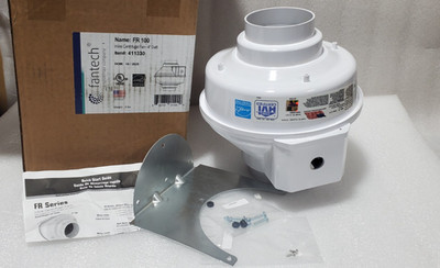 FANTECH FR100 FR-100 INLINE CENTRIFUGAL FAN 4'' Duct WHITE 411330 NEW.