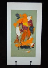 VINTAGE Abstract Art Monotype Painting Signed by Artist Fairchild 1960-1970's