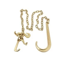  5/16"x6' Leg G70 15" Long Shank J Hook Tow Chain w/RTJ Cluster Hook & Grab 