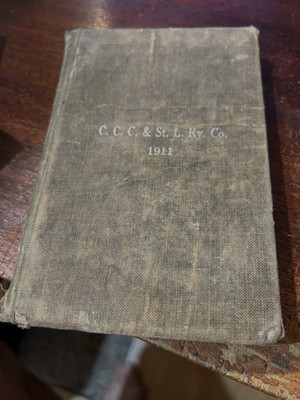C.C.C. & St.L. Ry Co 1911 General Rule Book Plus WW1 Passes, Ship Berth&Meal Tkt