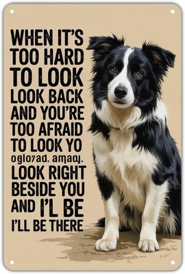 Border Collie Dog Motivational Quotes Tin Metal Signs Home Décor 8x12 
