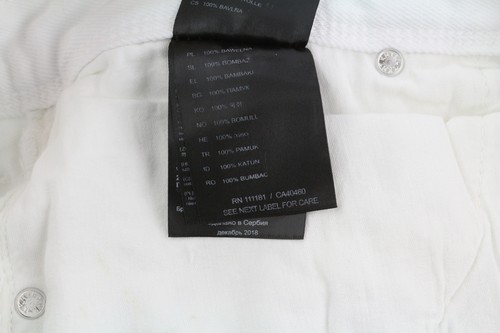 Antony Morato Argon Herren Jeans W32 Weiß Slim Knöchellang Geknöpft Logo Denim - Picture 18 of 18