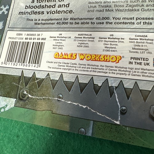 WARHAMMER 40K ORKS CODEX 3rd ED ARMY RULE BOOK RULEBOOK GAMES WORKSHOP BOOKS 🟡 - Picture 3 of 9