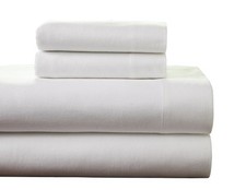 Flannel Deep Pocket Set With Oversized Flat Sheet King White