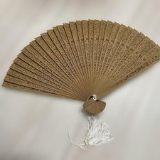 Beautiful Condition Carved Craft Fan Wooden Sandalwood Fan Scented Fan With Box