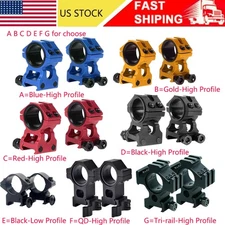 High Profile 25.4mm/30mm Scope Ring Picatinny Rail Bracket Sight Mount Base US