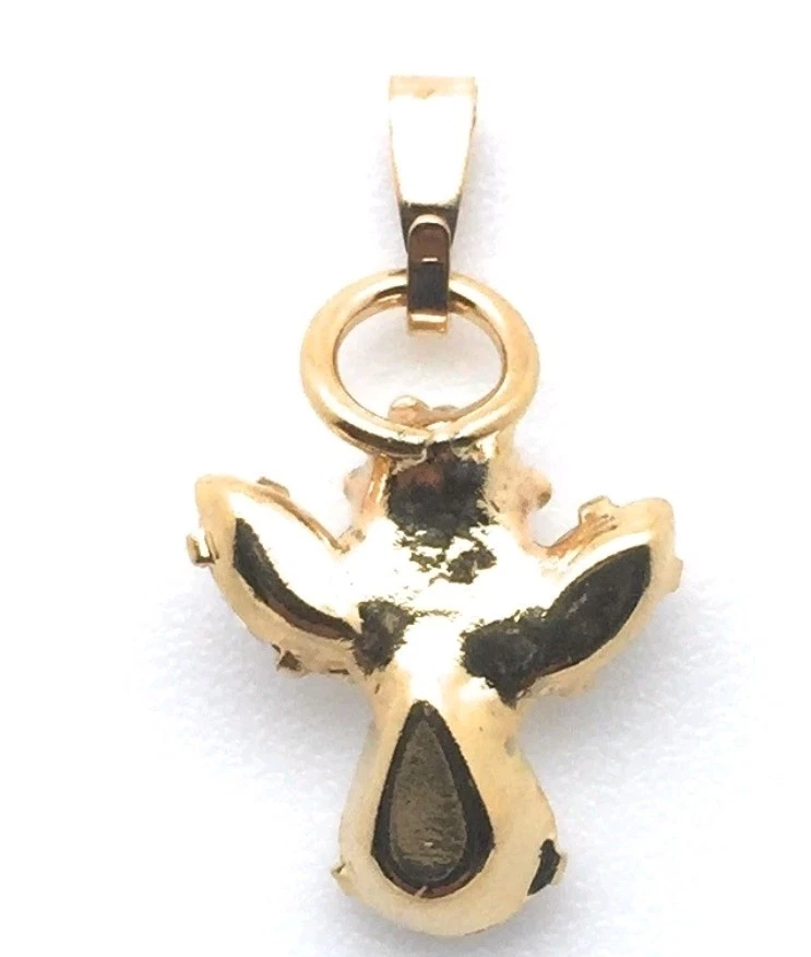 Pingente de anjo pingente charme zircônia cúbica religioso folheado a ouro presente de Natal - Imagem 2 de 4