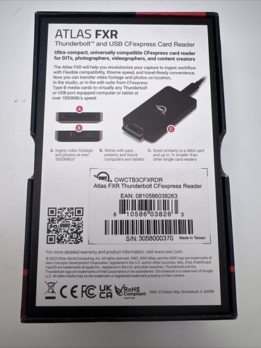 OWC Atlas FXR USB C + USB CFExpress Card Reader Universal Device OWCTB3CFXRDR - Bild 6 von 7