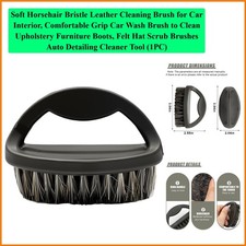 Soft Horsehair Bristle Leather Cleaning Brush for Car Interior, Comfortable G...