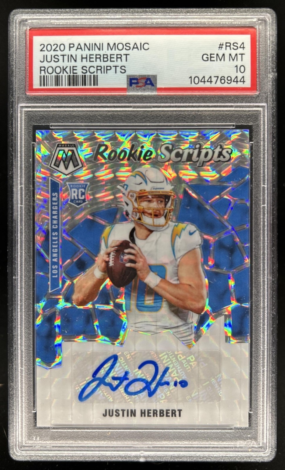 Justin Herbert Panini Mosaic Rookie Scripts #RS4 Base