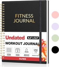 Fitness Journal Workout Planner for Women  Men, A5 6.4" x 8.3" Workout Journa