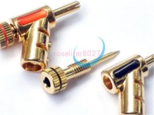 2pcs Neuf Gold Screw Locking Speaker Cable Banana Connector Plug