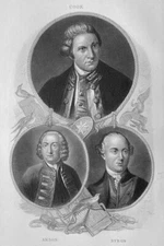 JAMES COOK GEORGE ANSON JOHN BYRON ADMIRAL ROYAL NAVY ~ 1858 Art Print Engraving