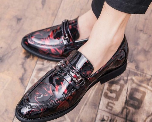Men's Shoes Business Wedding Slipper Floral Suit Formal Metal Leisure Shoes 2019 - Picture 4 of 9