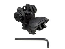 Rear BACKUP Sight, Flip-Up Polymer, Fits on Picatinny Rail Mounting Base