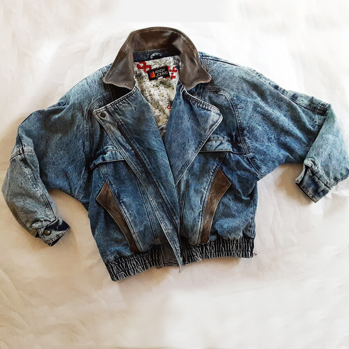 Vintage ANDY JOHNS Women's Size L Denim BOMBER Jacket Vintage ANDY JOHNS Women's Size L Denim BOMBER Jacket