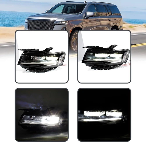 Driver Full LED Headlight For 2021-2024 Cadillac Escalade Chrome Headlamp Left - Picture 12 of 16