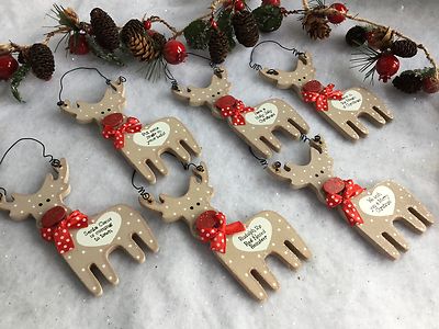 Rudolph das Rentier mit der roten Nase Weihnachtsschild Deko Baumgeschenk Geschenkanhänger