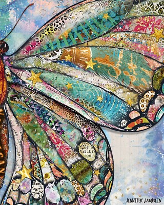 Starlight Dreams Butterfly Wing Art Print - 17x22 Signed By Artist - Boho