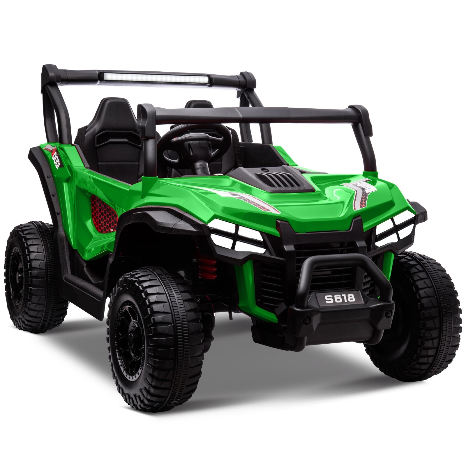 ZEOPHOL 24V Kids Ride On Car UTV Truck 4WD 2-Seater Electric Truck 80W*4 Green