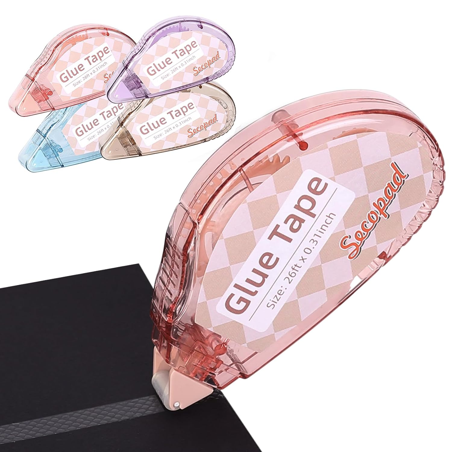 Scrapbook Tape, 4 Pack Double Sided Tape Roller for Crafts, Adhesive Glue Runner