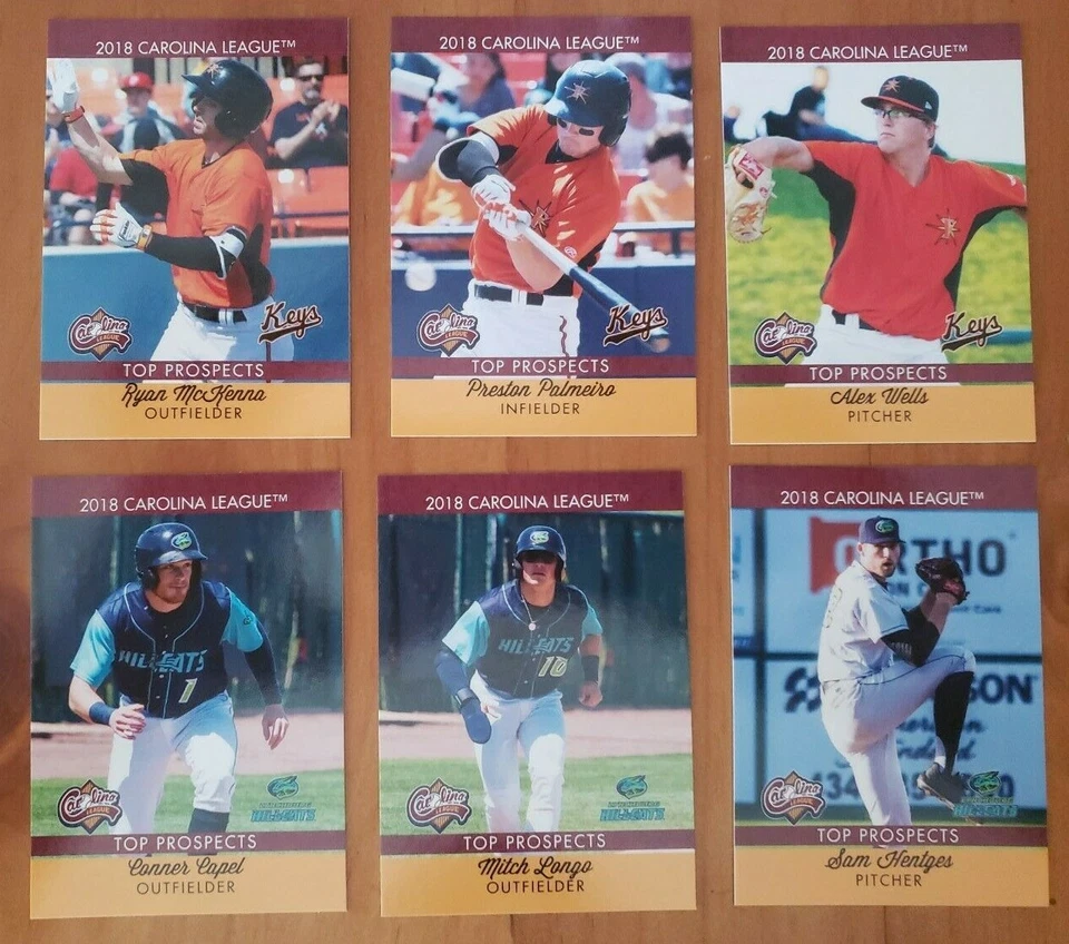 2018 Carolina League Top Prospects SINGLE CARDS - CHOOSE YOUR PLAYER! - Image 3 of 4
