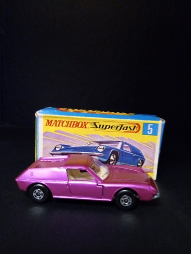 Matchbox Superfast #5 Lotus Europa Pink 1969 In Original G2 Box - Picture 9 of 17