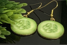 Cucumber Earring, Vegetable Earring, Food Earring, Gift Idea, Pickle Earrings