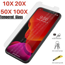 Wholesale Lot Tempered Glass Screen Protector For iPhone 14 15 13 12 11 Pro XR 8