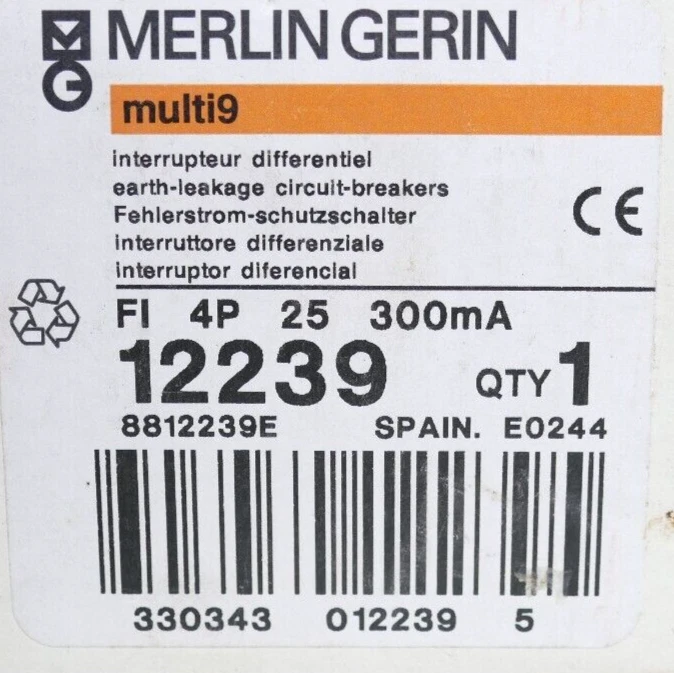 Merlin Gerin multi9 Fehlerstrom-Schutzschalter 12239 - Bild 2 von 3