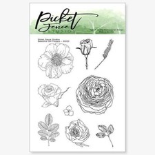 Picket Fence Studios Stamps "Beautiful Girl Flowers", S6 - NEW