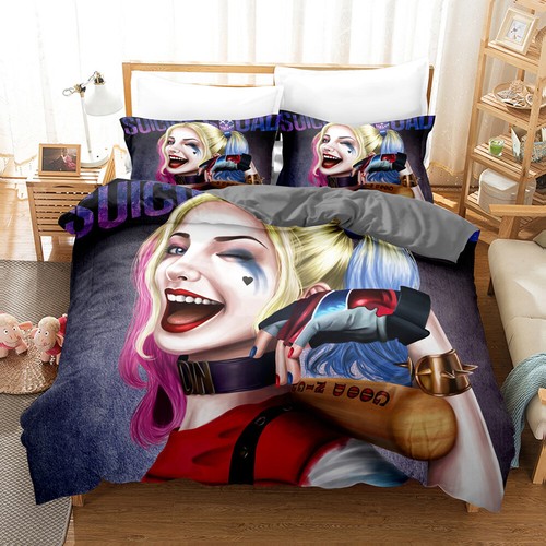Harley Quinn Joker Quilt Duvet Doona Cover Set Bedding Soft Pillow Case Queen AU - Picture 33 of 52