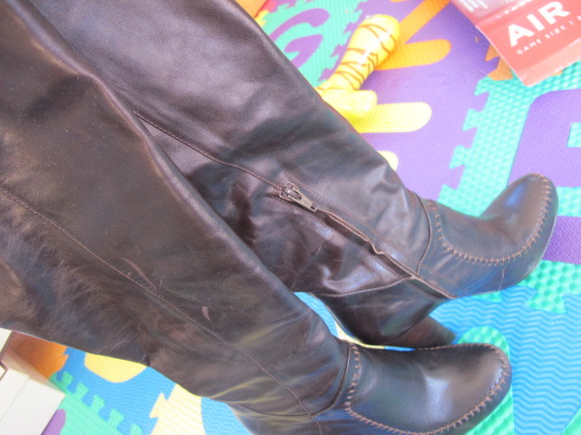 Mataricho Boot Matiko Brown Leather boots with Stitching Detail Size 7.5 | eBay