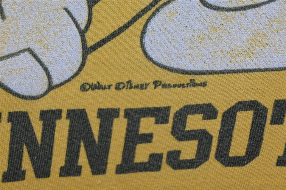 vtg 70s MINNESOTA GOLDEN GOPHERS DISNEY MICKEY MOUSE COLLEGE t-shirt MEDIUM M  - Image 3 of 4