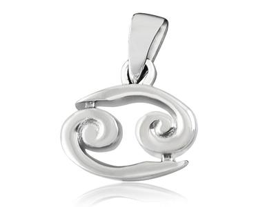 925 Sterling Silver Zodiac Astrology Star Horoscope Sign Cancer Charm ...