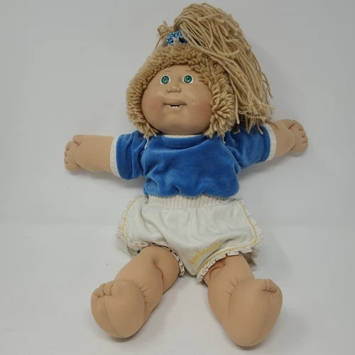 Cabbage Patch Kid Girl Wheat Single Pony Lion-Green Eyes-OK-Head Mold 10 1986