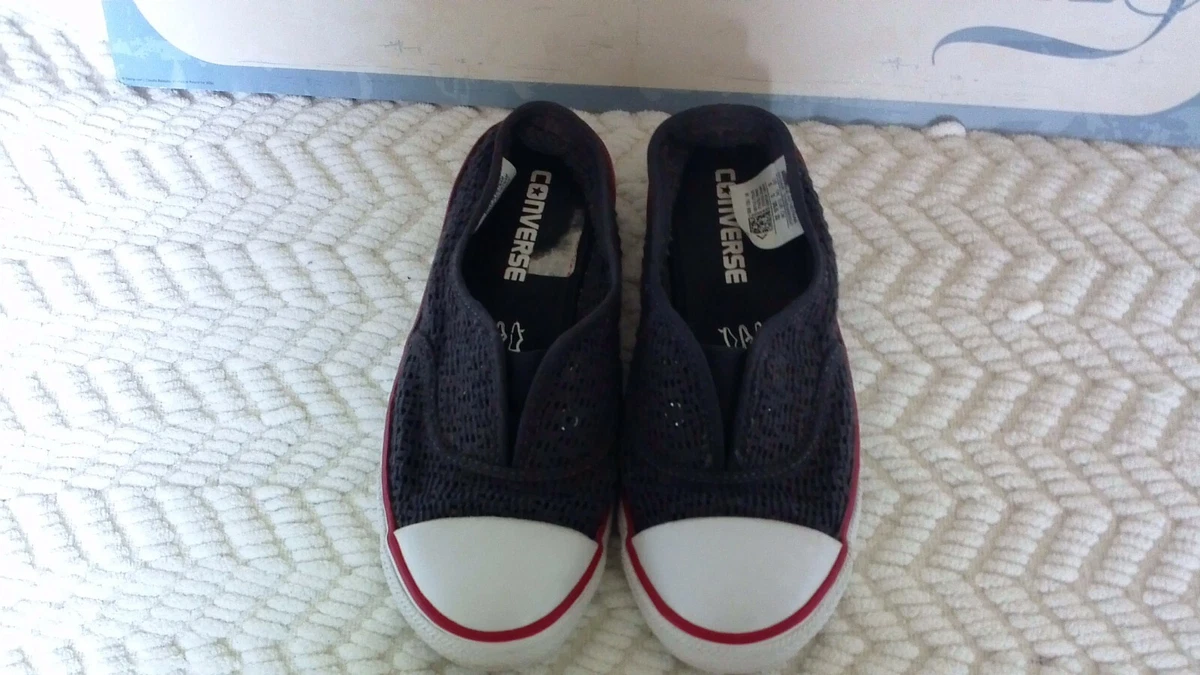 Converse Almost Black Crochet Dainty Cove Sneaker Flats Slip On