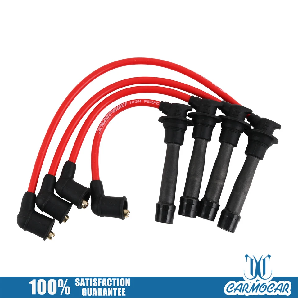 Red JDMSPEED Ignition Spark Plug Wires Set FOR 1990-00 Mazda Miata 1.6L 1.8L Foto 3 de 4