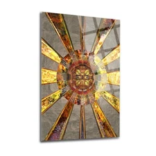 Gold Ribbon Premium Tempered Glass Wall Art,  Fade Proof Home Decor Wall Art