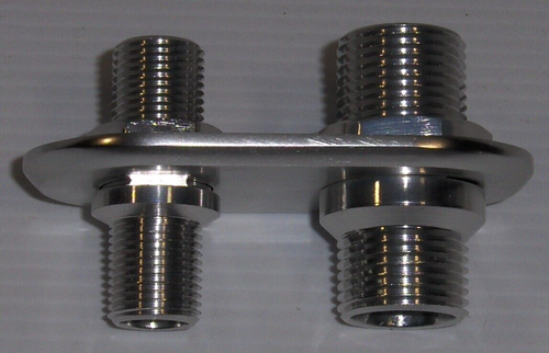 2) Aluminum A/C Air Condition Heater Hose Firewall Bulkheads #6 #10 Fittings - Picture 3 of 5