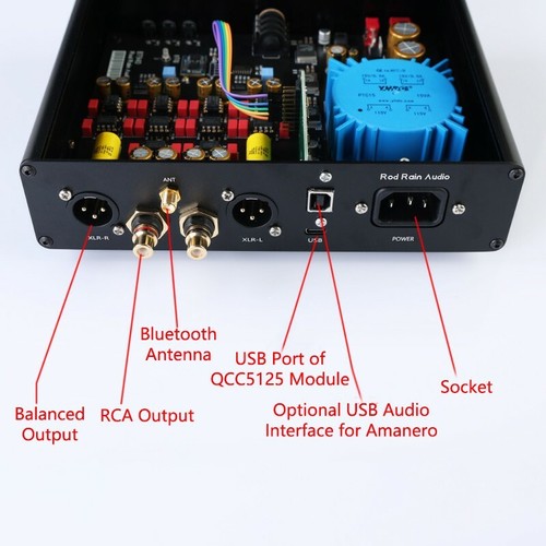 Rod Rain Audio BT940 Dual PCM1794A QCC5125 USB DAC Headphone Amplifier BT 5.1 - Picture 4 of 5