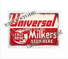 wall hanging man cave living room Universal Milker calf nose metal tin sign