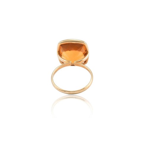 Anello Oro Giallo 14K Cuscino Taglio Cuscino Solitario - Foto 6 di 6
