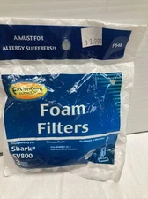 3 Shark Foam Filters for SV800 Cordless Stick Vacuum # F648, XF800W