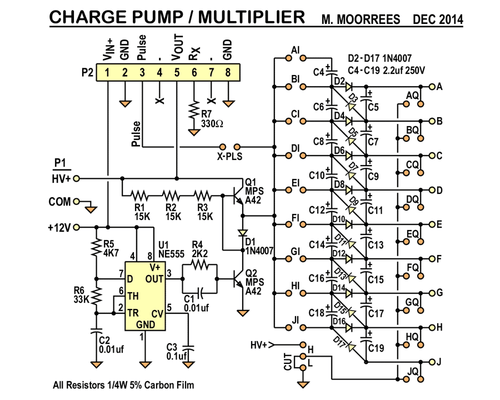Kit multiplicador de bomba de carga - HV para CRT y fotomultiplicador - PCB y piezas - MP01 - Imagen 4 de 7