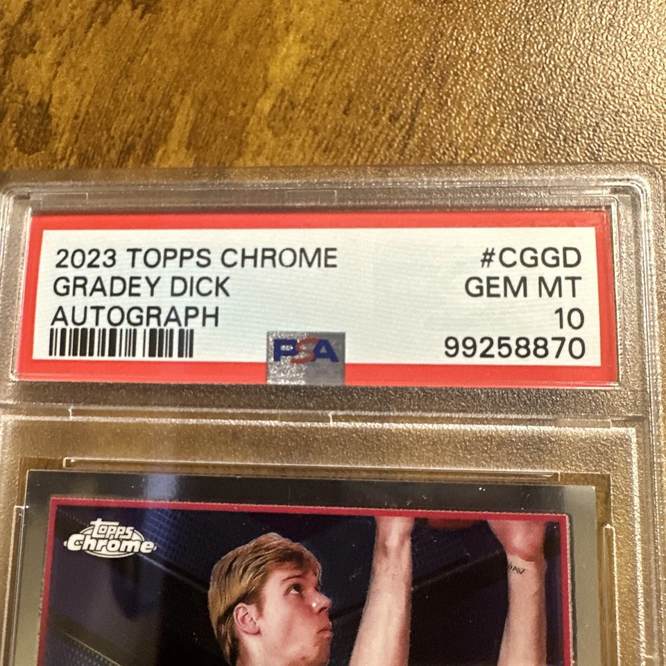 2023-24 Topps Chrome #CG-GD Gradey Dick Autographs PSA 10 - Image 4 of 4