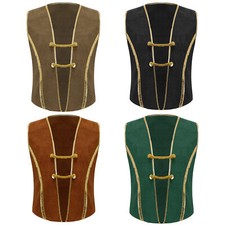 Kids Boys Medieval Steampunk Vest Vintage Pirate Costume Festival Renaissance
