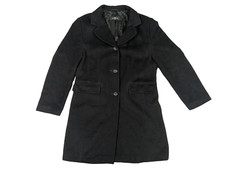 DINO MODA Woll-Mantel Damen 38 Schwarz Wolle /Angora Einreihig